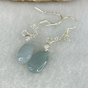 Type A Intense Greyish Lavender Jadeite Pineapple in S925 Sliver Earrings 2.45g 12.9 by 7.2 by 3.9mm - Huangs Jadeite and Jewelry Pte Ltd