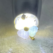 Type A Semi Icy Faint Lavender and Blueish Green and Yellow Jadeite 4 Leafs Clover in 18K Yellow Gold Pendant4.57g 9.4 by 6.0 by 4.9mm 4Pcs - Huangs Jadeite and Jewelry Pte Ltd