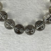 Natural Black Tourmalinated Quartz Bracelet 47.18g 18.5cm 12.8mm 17 Beads - Huangs Jadeite and Jewelry Pte Ltd