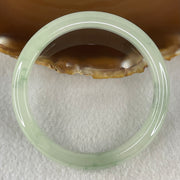 Type A Jelly Light Green with Blueish Green Piao Hua Floral Jadeite Bangle 38.24g Inner Diameter 55.8mm 9.4 by 7.2mm (Slight Internal Lines) - Huangs Jadeite and Jewelry Pte Ltd