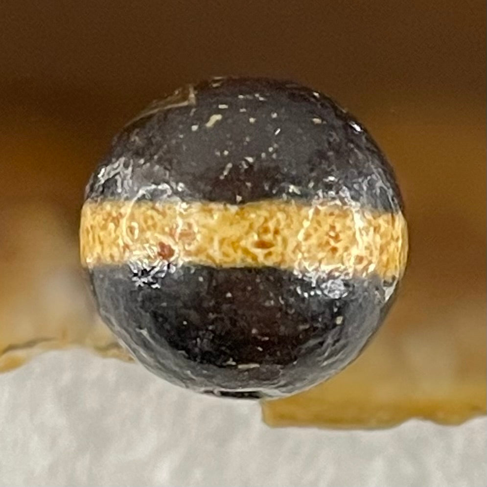 Natural Powerful Tibetan Old Oily Agate 1 Lines Dzi Bead Heavenly Master (Tian Zhu) 1.53g 10.3 by 10.6mm - Huangs Jadeite and Jewelry Pte Ltd