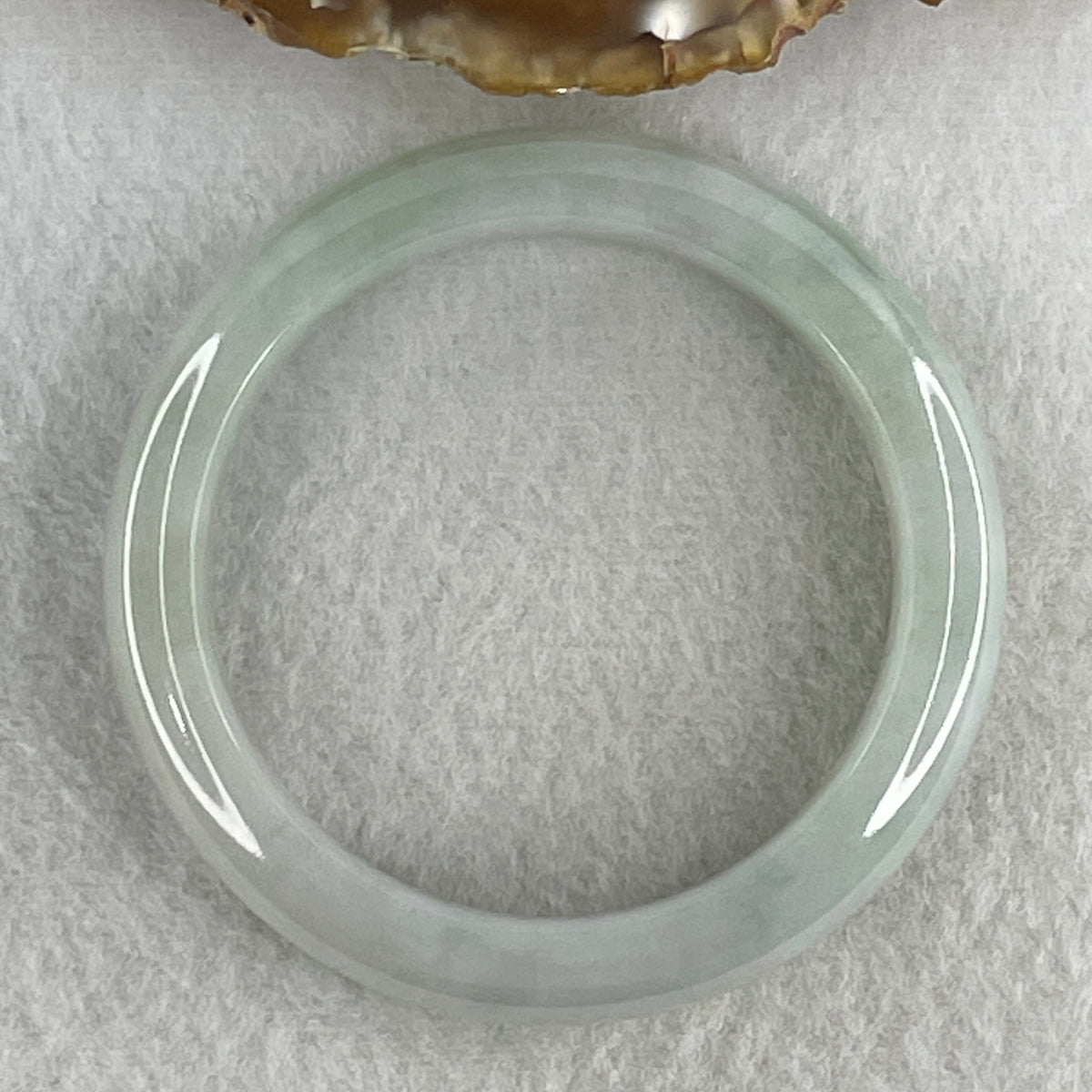 Natural Type A Jelly Light Green & Faint Lavender Jadeite Bangle | (49.99g | 52.1mm Inner Diameter | 11.8mm x 8.5mm | Perfect | Synergy, "Zi Qi Dong Lai" Noble Benefactor Magnet & Feng Shui Serenity Anchor) - Huangs Jadeite and Jewelry Pte Ltd