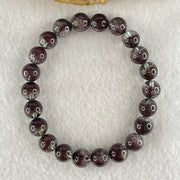 Good Grade Natural Red Phantom Quartz Beads Bracelet 18.77g 15.5cm 8.8mm 22 Beads - Huangs Jadeite and Jewelry Pte Ltd