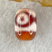 Natural Powerful Tibetan Old Oily Agate 3 Eyes Dzi Bead Heavenly Master (Tian Zhu) 三眼天诛 2.37g 14.6 by 10.1mm - Huangs Jadeite and Jewelry Pte Ltd