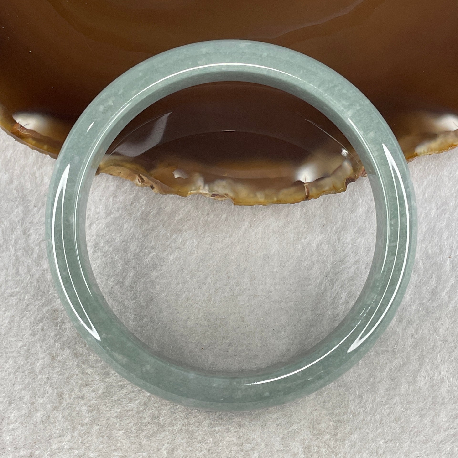 Type A Full Green Bangle 48.97g inner Dia 59.4mm 12.0 by 7.4mm (NO LINE) - Huangs Jadeite and Jewelry Pte Ltd