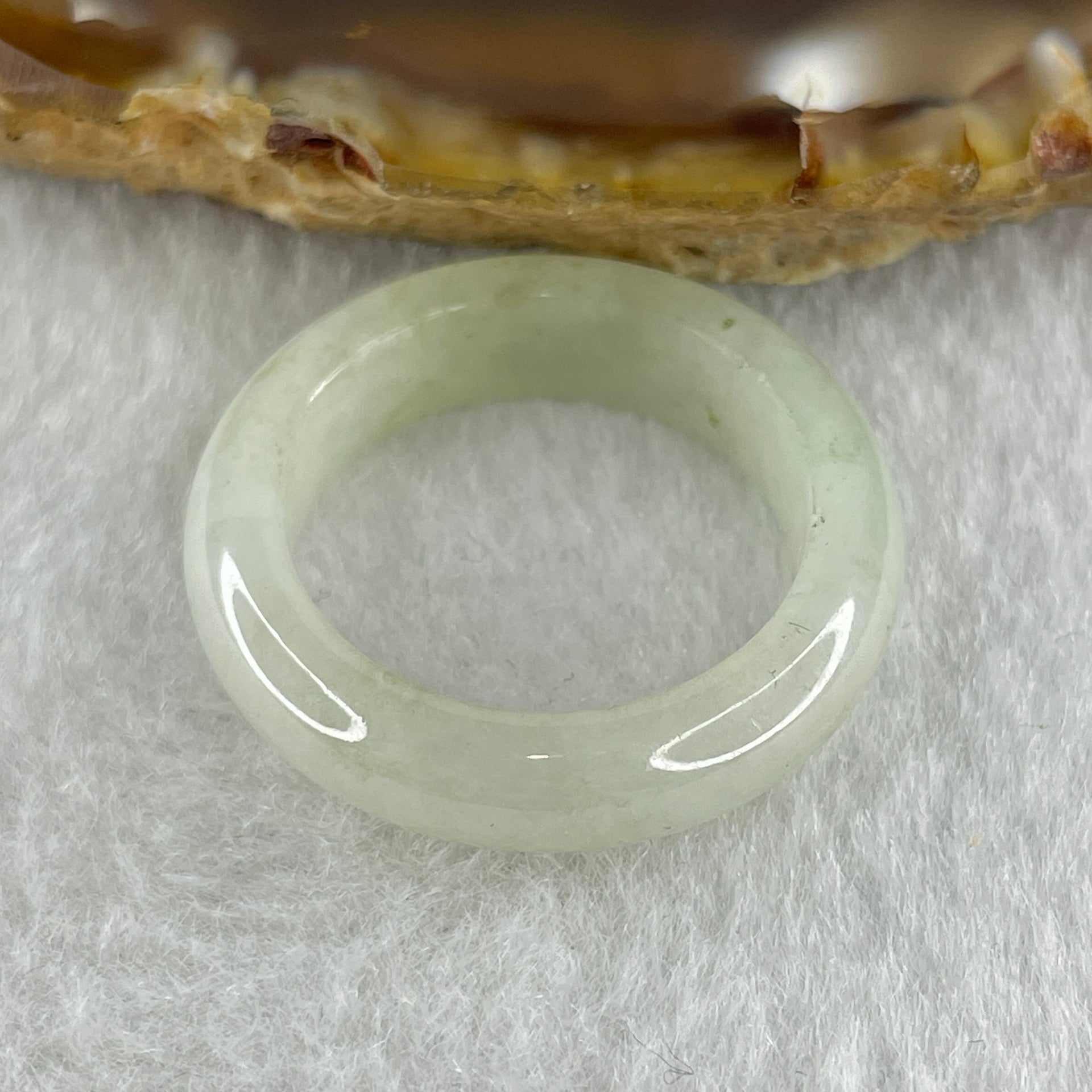 Type A Natural White to Faint Green Jadeite Ring 3.90g5.7 by 3.7mm US 8.1 HK 17.9 (Very Very Slight Internal Line) - Huangs Jadeite and Jewelry Pte Ltd