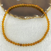 Natural Gold Yellow Amber Elastic Necklace 天然黄琥珀项链 9.24g 32cm 6.7mm 59 Beads - Huangs Jadeite and Jewelry Pte Ltd