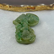 Type A Green Jadeite Dragon Axe with Ingot Pendent 36.64g 69.6 by 36.6 by 11.4mm - Huangs Jadeite and Jewelry Pte Ltd
