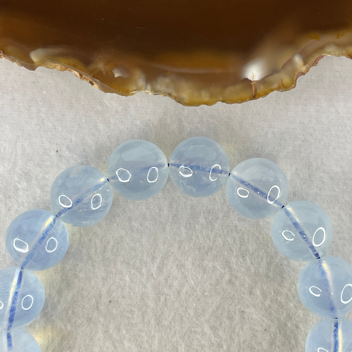 Certified Natural Average Grade Aquamarine Beads Bracelet | 18cm Strand of 18 Beads 12.3mm (45.55g | Serene Calm, Fluid Communication & Water Element Energy Shield)