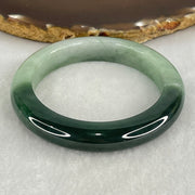 Type A Green and Dark Blueish Green Jadeite Bangle Internal Diameter 54.2mm 78.67g 11.1 by 9.3mm (Slight Internal Lines) - Huangs Jadeite and Jewelry Pte Ltd