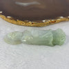 Type A Light Green Lavender Jadeite Small Guan Yin Display with Wooden Stand 188.85g 120.8 by 66.2 by 58.2mm - Huangs Jadeite and Jewelry Pte Ltd