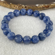 Natural Blue Kyanite Beads Bracelet 39.93g 16.5cm 10.8mm 19 Beads - Huangs Jadeite and Jewelry Pte Ltd