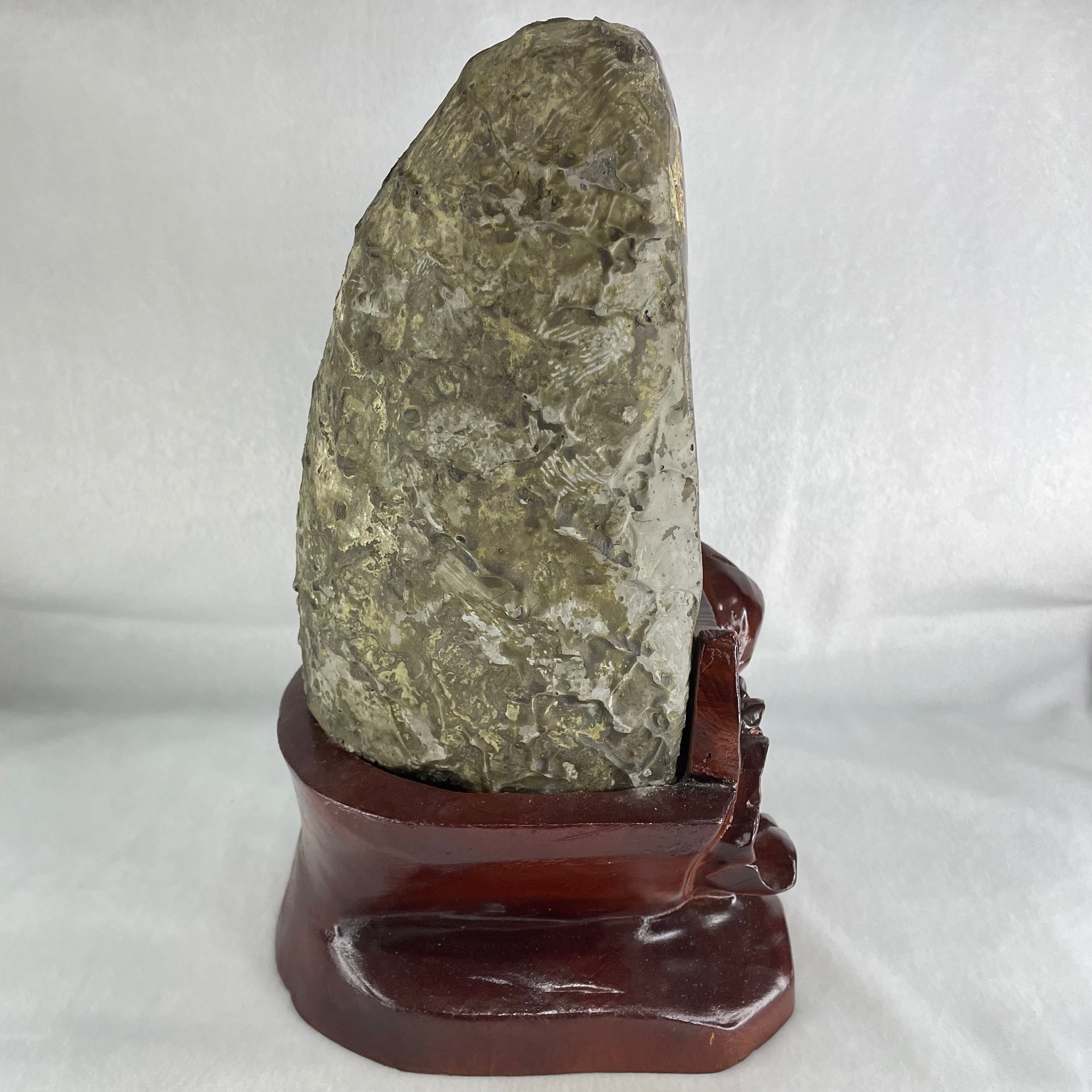 Natural Amethyst Cave with Wooden Stand 3,899.5g 142.8 by 151.0 by 245.0mm - Huangs Jadeite and Jewelry Pte Ltd