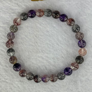 Very Good Grade Natural Transparent Bright Super 7 Beads Bracelet 非常好的等级天然透明深彩色超级七珠手链 10.84g 15cm 6.8mm 27 Beads - Huangs Jadeite and Jewelry Pte Ltd