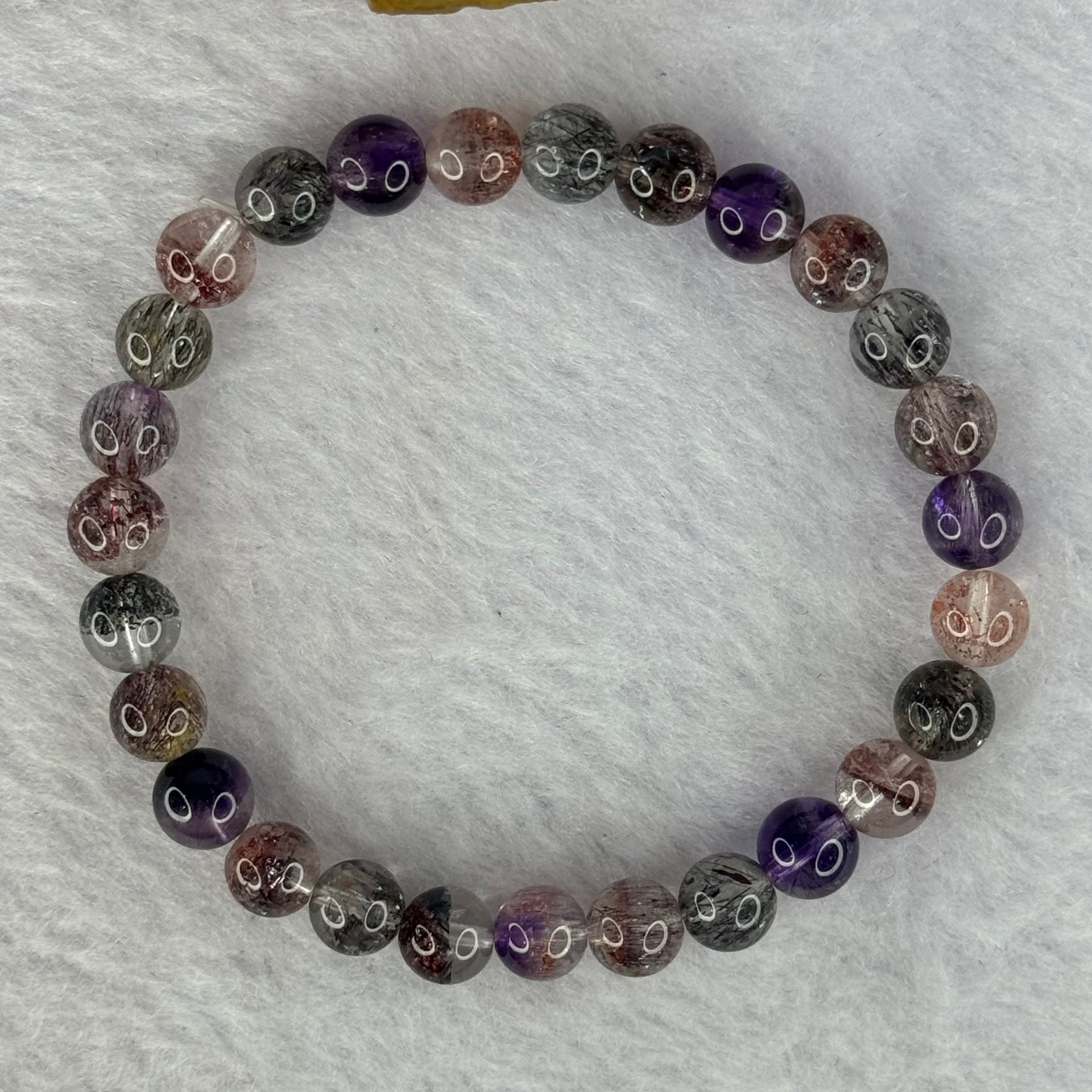 Very Good Grade Natural Transparent Bright Super 7 Beads Bracelet 非常好的等级天然透明深彩色超级七珠手链 10.84g 15cm 6.8mm 27 Beads - Huangs Jadeite and Jewelry Pte Ltd