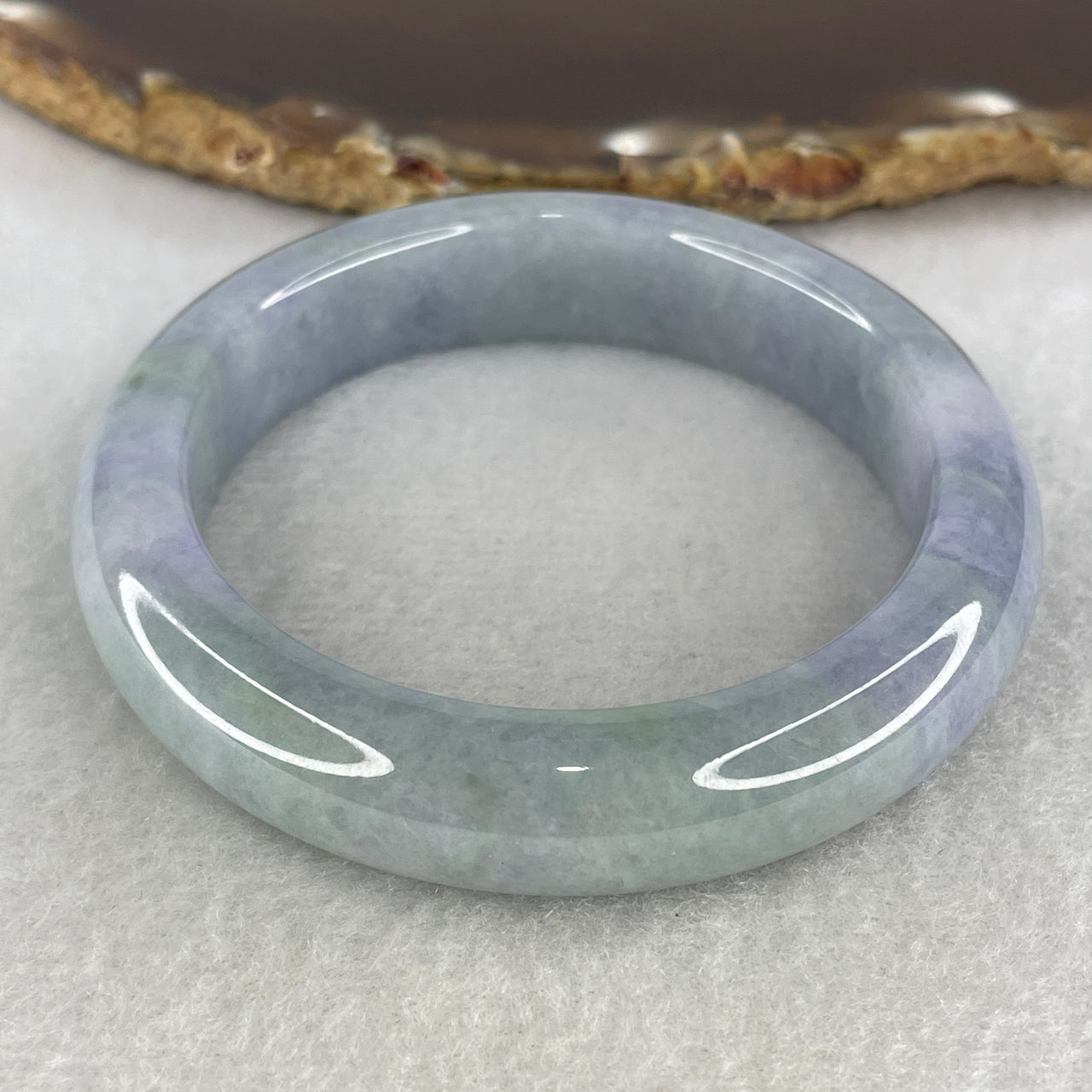 Natural Type A Intense Deep Lavender Jadeite Bangle | 51.7mm Rich Royal Purple with Slight Green Accents | Substantive "Chun Dai Cai" Round Masterpiece 55.44g  12.7x8.6mm (Slight Internal Lines)