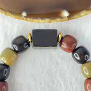 Natural Mixed Color Rose Wood Beads Bracelet 多宝珠小叶紫檀黑檀金丝楠手链 23.38g 18cm 12.2mm by 16 Beads - Huangs Jadeite and Jewelry Pte Ltd