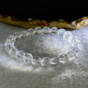 Natural Clear Quartz Beads with Inscription Bracelet 17.93 15.5cm 8.4mm 23 Beads - Huangs Jadeite and Jewelry Pte Ltd