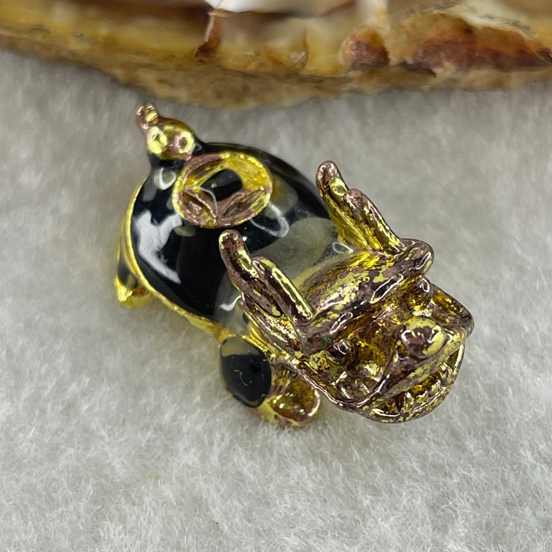 Gold Plated Long Gui Dragon Tortoise Charm 9.53g 25.8 by 13.3 by 13.9mm - Huangs Jadeite and Jewelry Pte Ltd