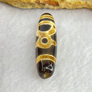 Natural Powerful Tibetan Old Oily Dark and Light Grown Agate Cai Shen Dzi Bead Heavenly Master (Tian Zhu) 6.59g 40.0 by 10.6mm - Huangs Jadeite and Jewelry Pte Ltd