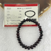Natural Dark Blood Red Amber Beads Bracelet 天然血珀手链 7.24g 15cm 8.5mm 30 Beads - Huangs Jadeite and Jewelry Pte Ltd