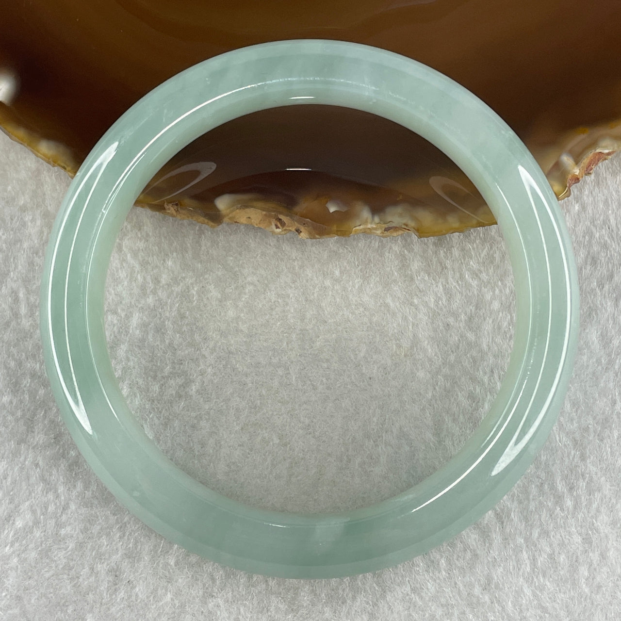 High Quality Type A Natural Icy Sky Blue Jadeite Bangle 55.40g Internal Diameter 58.2mm 11.2 by 9.3mm (Close to Perfect) - Huangs Jadeite and Jewelry Pte Ltd