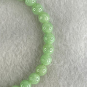 Type A Intense Bright Apple Green Jadeite Beads Bracelet 11.45g 15cm 6.1mm 30 Beads - Huangs Jadeite and Jewelry Pte Ltd