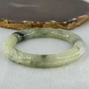 Type A Light Green with Moss Green Piao Hua Jadeite Dragon Bangle Internal Diameter 57.1mm 62.53g 11.5 by 12.4mm (Internal Line) - Huangs Jadeite and Jewelry Pte Ltd