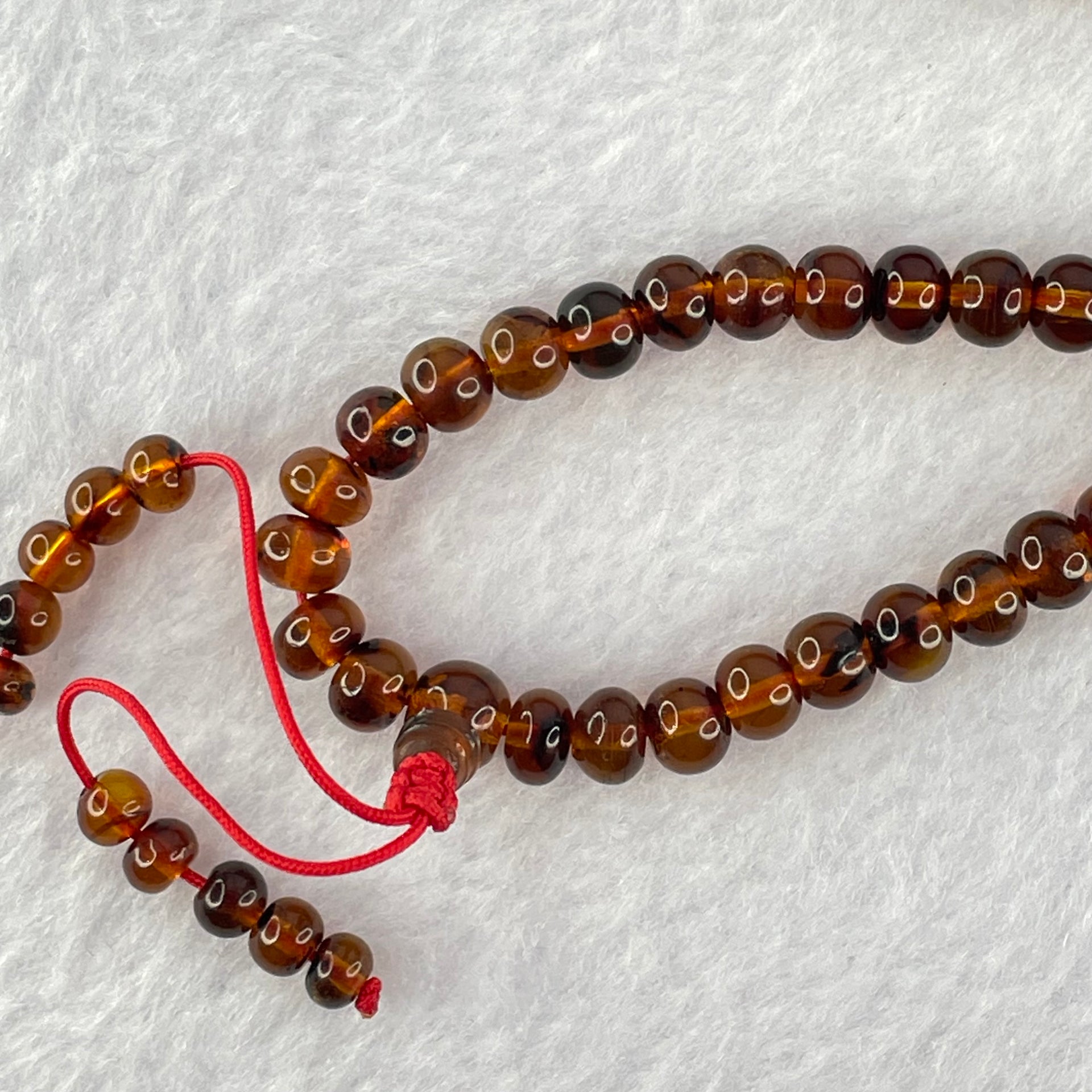 Natural Blood Red Amber Beads Necklace 天然血珀项链 13.66g 52cm 6.2mm 108 Beads - Huangs Jadeite and Jewelry Pte Ltd
