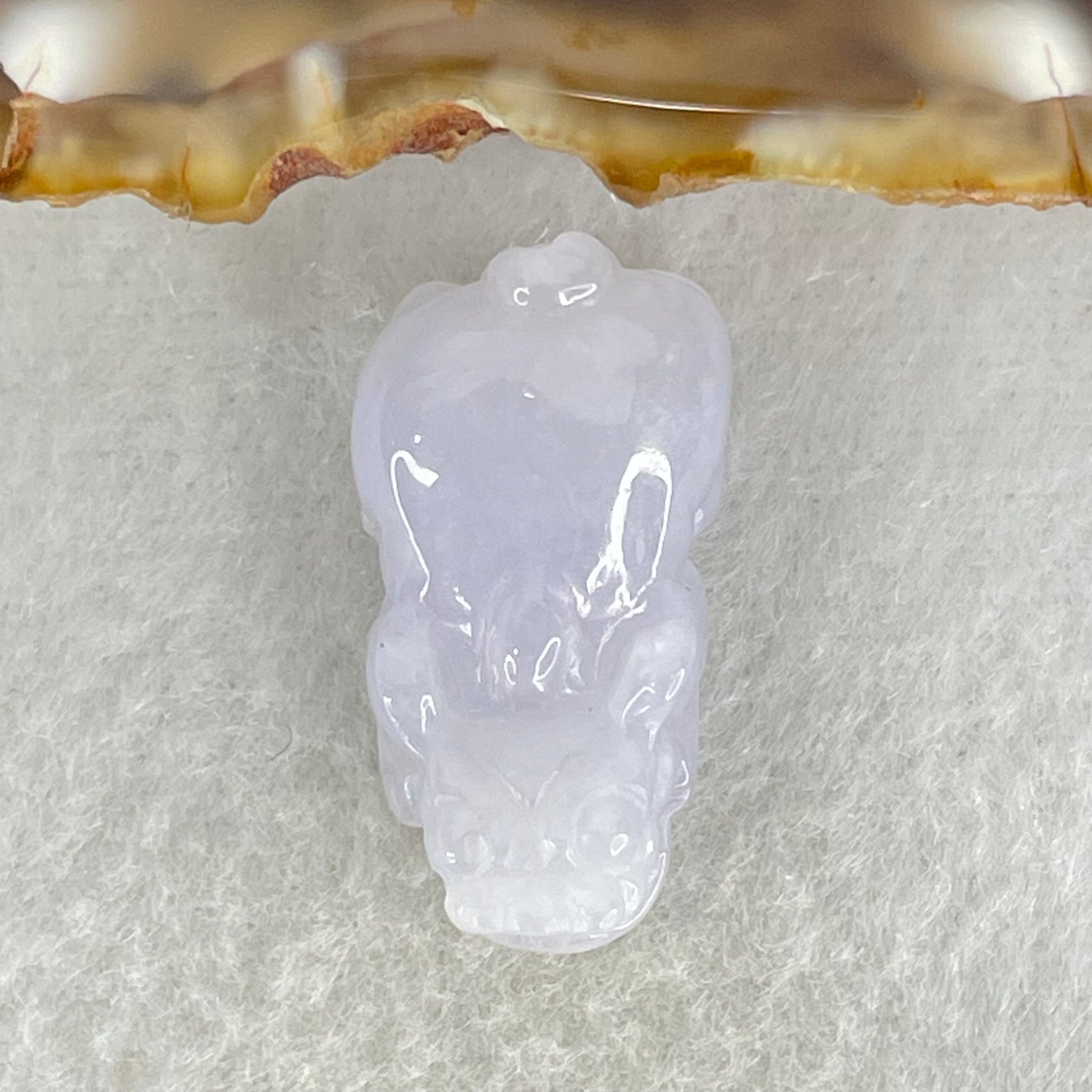 Type A Full Lavender Jadeite Pixiu Pendant Charm 5.87g 25.0 by 13.1 by 9.6mm - Huangs Jadeite and Jewelry Pte Ltd