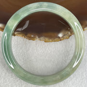 Type A Blueish Green Jadeite Bangle 62.80g Internal Diameter 59.4mm 12.7 by 8.6mm (External and Internal Lines) - Huangs Jadeite and Jewelry Pte Ltd