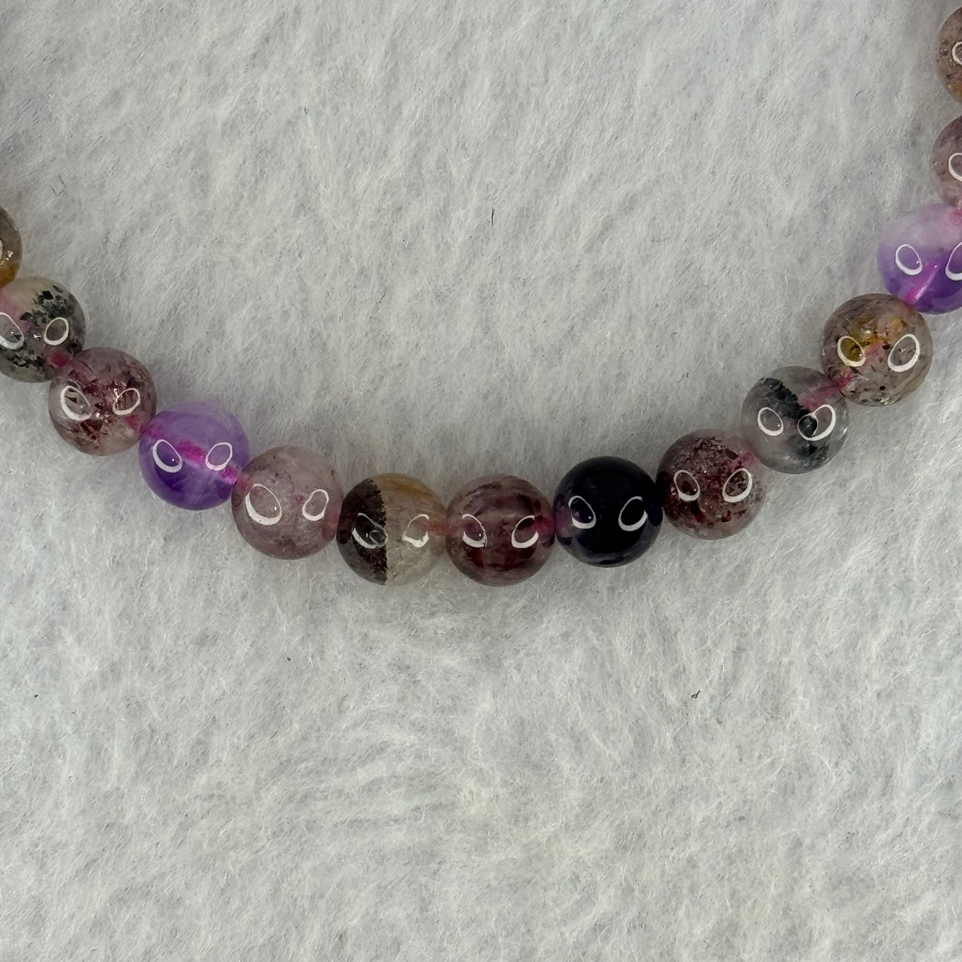 Natural Super 7 Beads Bracelet 10.46g 16.5cm 6.3mm 31 Beads - Huangs Jadeite and Jewelry Pte Ltd