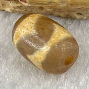 Natural Powerful Tibetan Old Oily Agate Tiger Tooth Daluo Dzi Bead Heavenly Master (Tian Zhu) 虎呀天诛 2.15g 14.1 by 10.2mm - Huangs Jadeite and Jewelry Pte Ltd