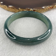 Certified Type A Semi Icy Blueish Green Jadeite Bangle 39.74g inner diameter 59.3mm 12.1 by 6.1mm (Close to Perfect) - Huangs Jadeite and Jewelry Pte Ltd