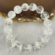 Natural White Phantom Quartz Beads Bracelet 52.69g 18.5cm 13.9mm 16 Beads - Huangs Jadeite and Jewelry Pte Ltd