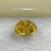 Yellow Glass Heart with Glitters Charm for Bracelet 2.69g 15.8 by 15.8 by 10.0mm - Huangs Jadeite and Jewelry Pte Ltd