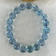 Good Grade Natural Blue Topaz Beads Bracelet 36.55g 15cm 10.3mm 19 Beads - Huangs Jadeite and Jewelry Pte Ltd