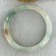 Type A Natural Jelly Light Green with Blueish Green, Red and Yellow Patches Jadeite Bangle 38.29g Inner Diameter 52.4mm 10.0 by 7.6mm (External and Internal Lines) - Huangs Jadeite and Jewelry Pte Ltd