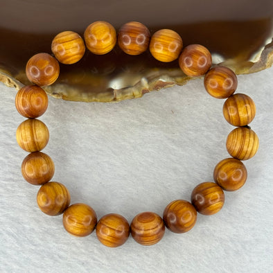 Natural Old Yabai Thuja Wood Beads Bracelet 老树崖柏手链 9.88g 16.5cm 10.2mm 19 Beads - Huangs Jadeite and Jewelry Pte Ltd