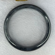 Type A Translucent Wuji Black Grey Jadeite Bangle 54.12g Internal Diameter 59.6mm 4.0 by 7.4mm (Very Fine Internal Lines) - Huangs Jadeite and Jewelry Pte Ltd