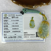 Type A Sky Blue with Yellow Patches Jadeite 9 Tail Fox for Attraction new love or partner and to prevent third party 25.62g 51.8 by 33.8 by 6.0mm - Huangs Jadeite and Jewelry Pte Ltd