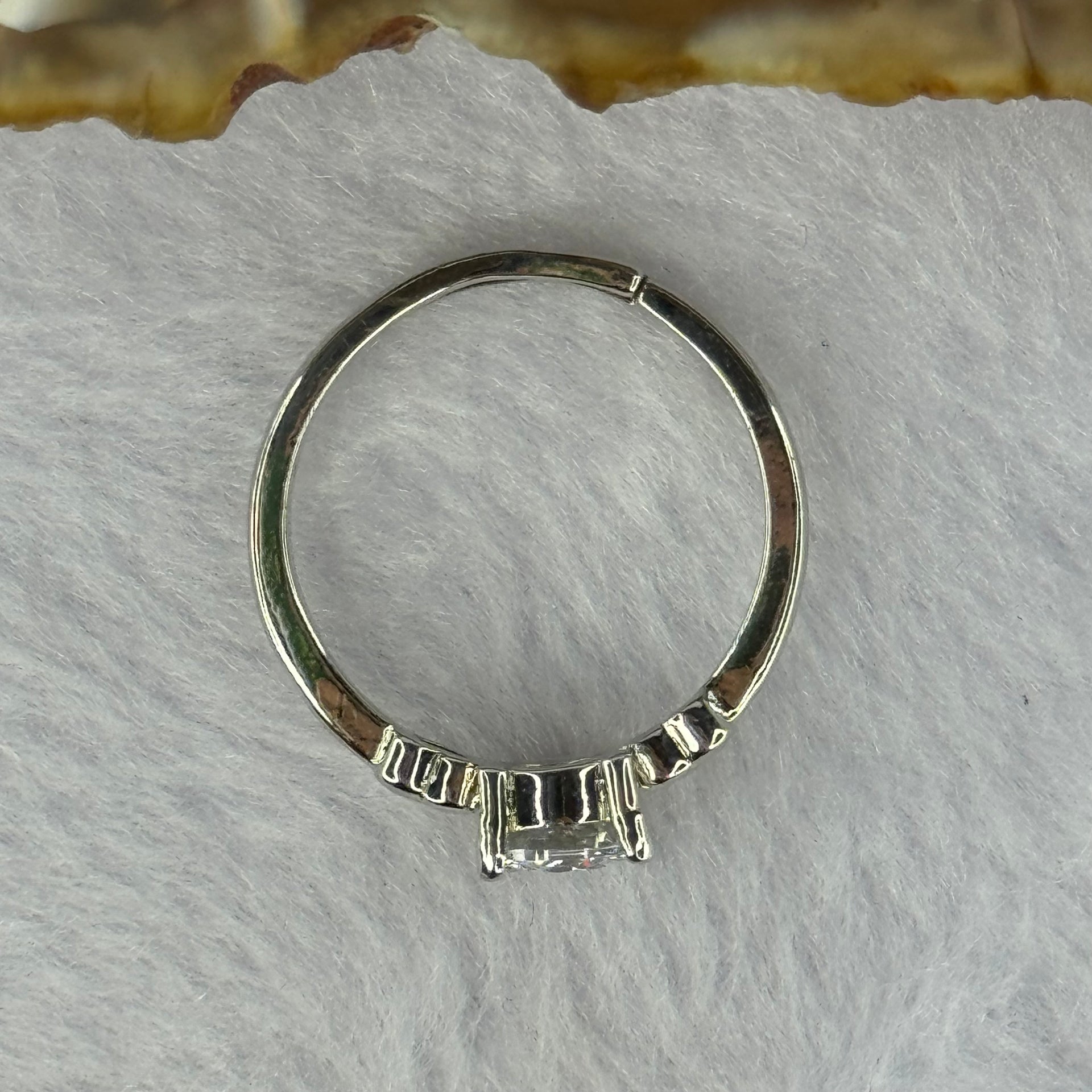 Cubic Zirconia in Sliver Ring (Adjustable Size) 1.99g 5.6 by 3.5mm - Huangs Jadeite and Jewelry Pte Ltd