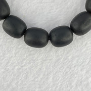 Natural Dark Matt Black Amber Beads Bracelet 天然大黑天翁琥珀手链 16.96g 18cm 11.7mm 15 Beads - Huangs Jadeite and Jewelry Pte Ltd