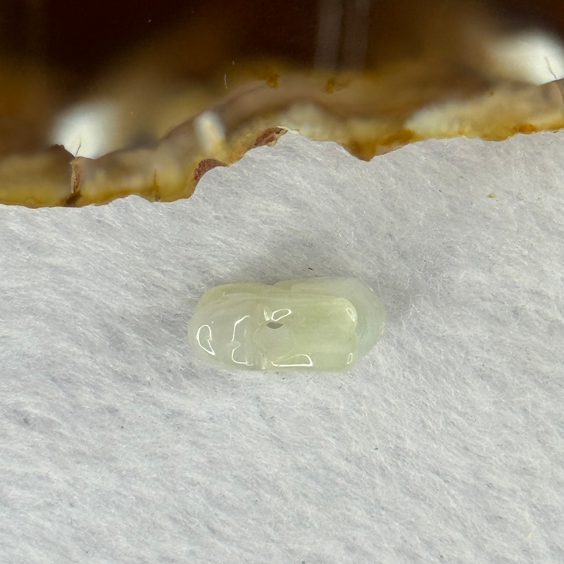 Type A Light Lavender Yellow Jadeite Rabbit Charm for Bracelet 2.07g 14.6 by 6.1 by 12.1mm - Huangs Jadeite and Jewelry Pte Ltd