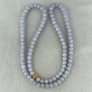 Type A Full Lavender Jadeite Beads Necklace 57.74g 66cm 7.0mm 98 Beads - Huangs Jadeite and Jewelry Pte Ltd