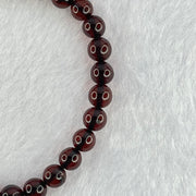 Natural Dark Blood Red Amber Beads Bracelet 天然血珀手链 4.86g 15.5cm 6.2mm 28 Beads - Huangs Jadeite and Jewelry Pte Ltd