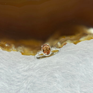 Natural Orange Citrine in 925 Sliver Ring (Adjustable Size) 1.49g 6.6 by 5.4 by 3.9mm - Huangs Jadeite and Jewelry Pte Ltd