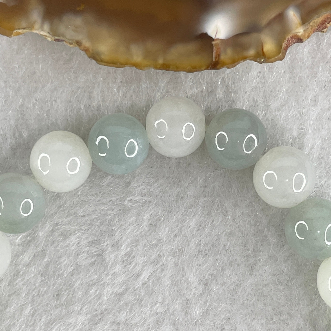 Type A Natural Jadeite Bracelet 18.51g - 7.7mm x 24 Beads - 15cm Length - Blueish Green and White Grade A Untreated Jadeite Jewelry