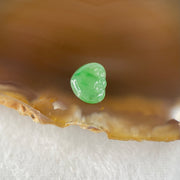 Type A Old Mine Full Green Jadeite Ruyi Charm Stone For Setting 0.41g 9.6 by 8.0 by 2.3mm - Huangs Jadeite and Jewelry Pte Ltd