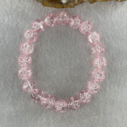 Crackle Pink Quartz Beads Bracelet 25.71g 15cm 10.5mm 20 Beads - Huangs Jadeite and Jewelry Pte Ltd